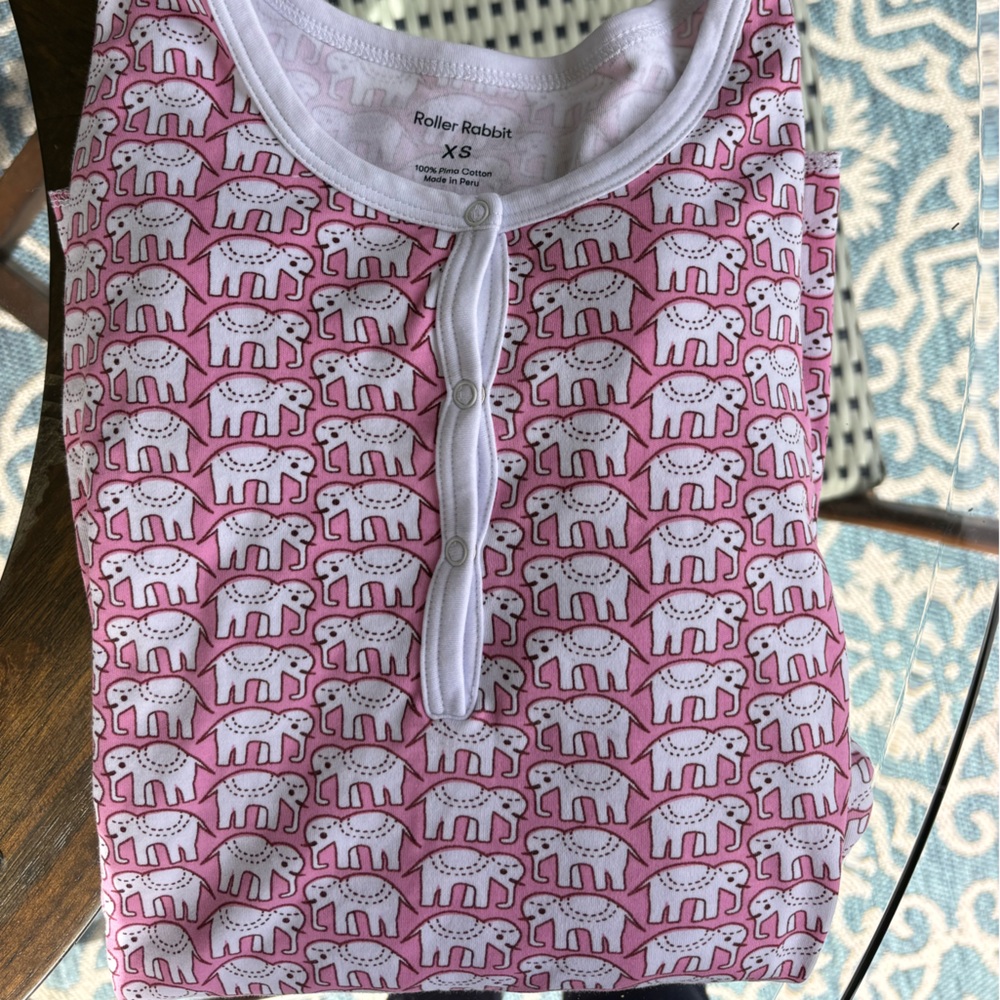 Roller Rabbit Original Hathi women’s pink pajamas XS
